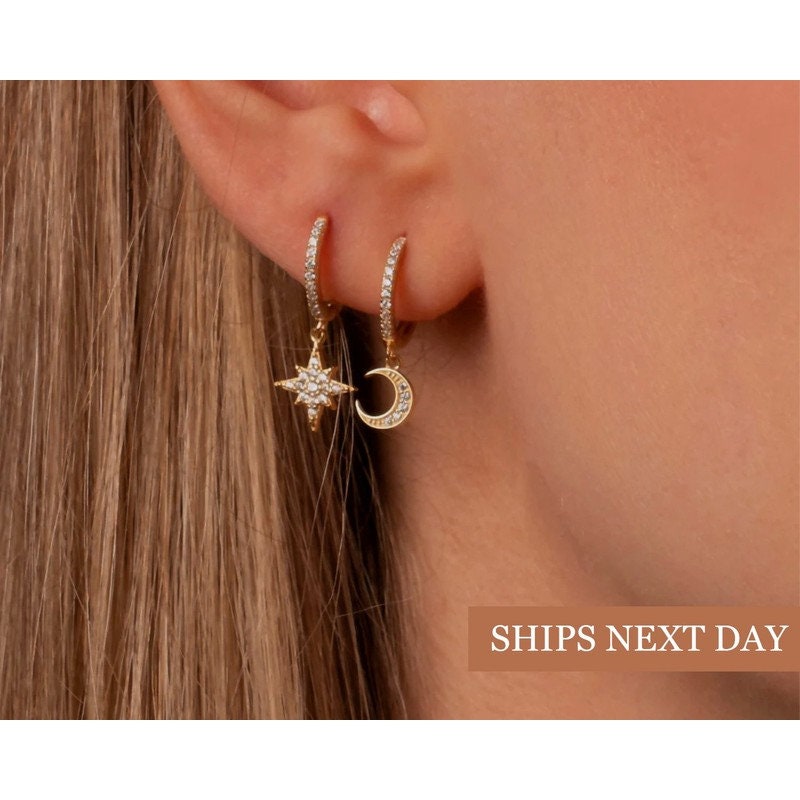 Buy Sterling Silver Star Hoop Earrings Friendship Jewellery Gift for Her  Wedding Gift Bloom Boutique Online in India - Etsy